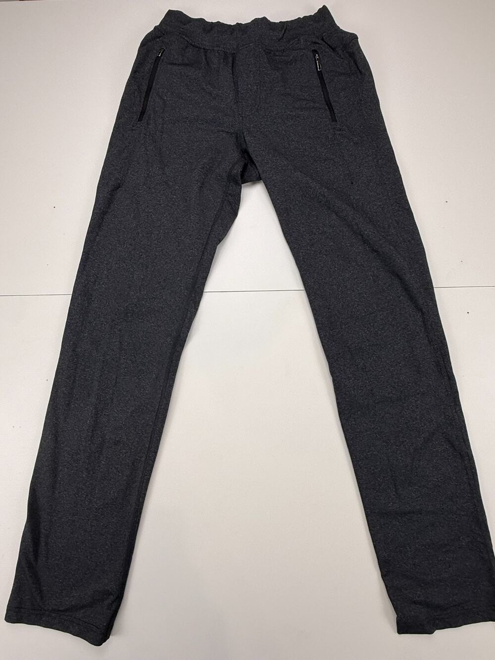 Lululemon Mens Small Gray Straight Leg Athletic Pants Zip Pockets Drawstring